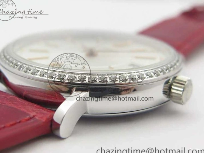 MIROTIME 0215 Portofino Automatic 37 SS M+F 1:1 Best Edition Silver Dial RG Markers on Red Crocodile Strap A Reliable 7154